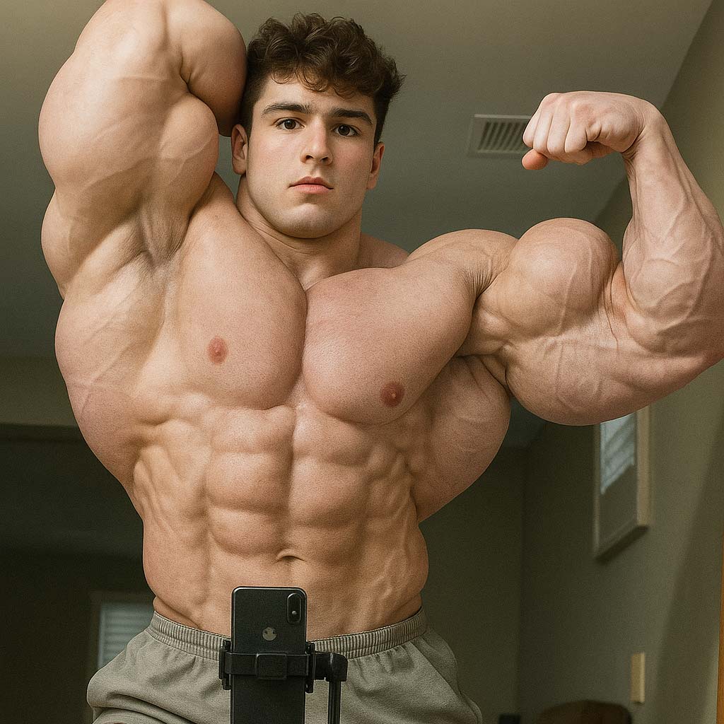 Extremely buff teen